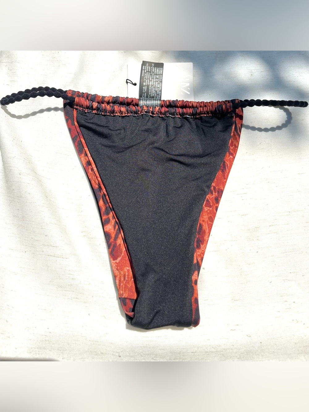 Zara Contrast Print Bikini Bottoms Mobwifecore Bold Statemwnt Size Medium - Picture 9 of 9
